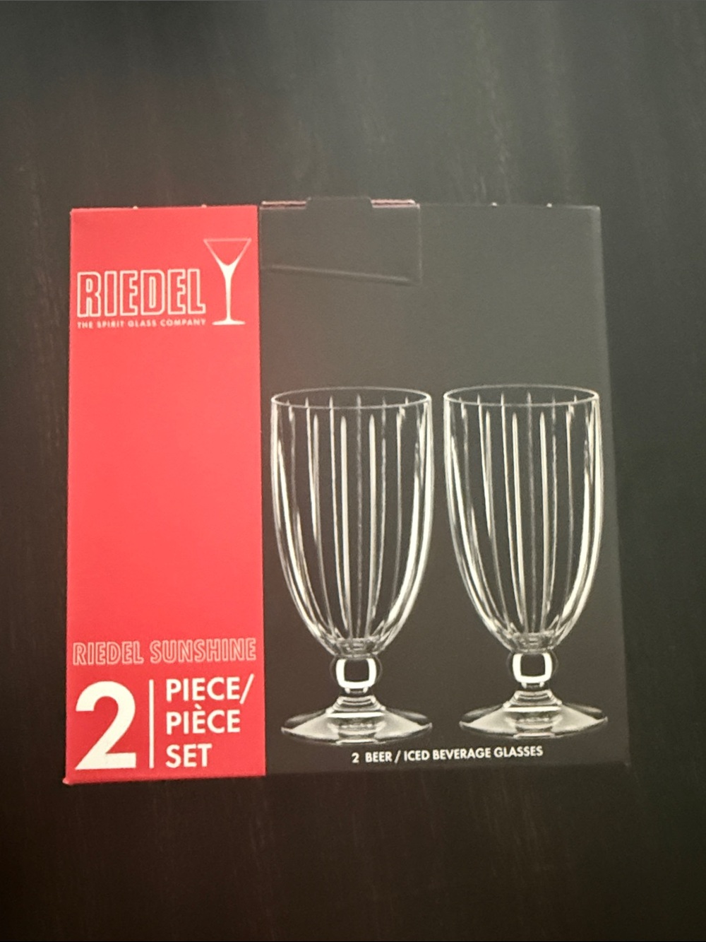 Riedel Clear Glass Ribbed Beer & Iced Beverage Set (2-Piece)
